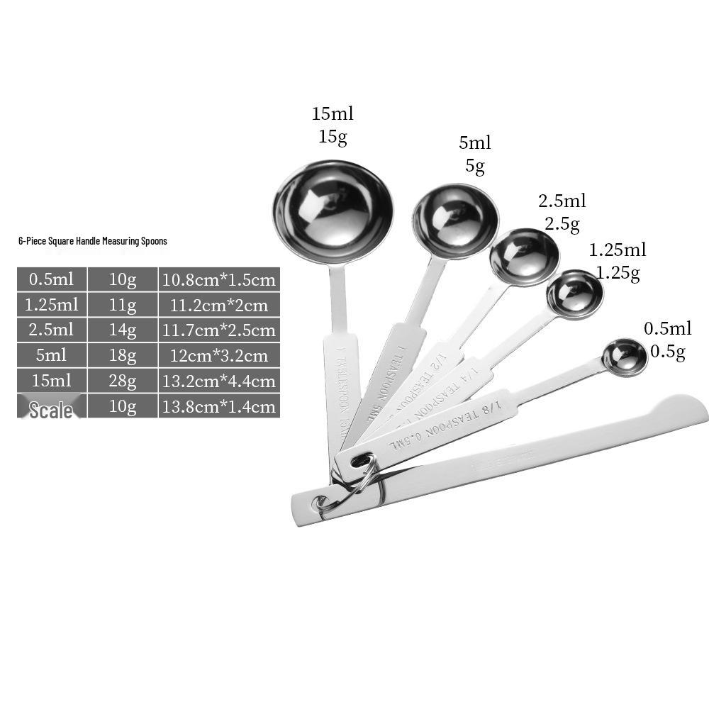 Stainless Steel Measuring Spoon Set for Seasoning, Coffee, Milk Powder, and Tea - Ideal for Baking and Kitchen Use