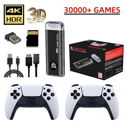 Kabellose X6-Videospielkonsole mit über 30.000 integrierten klassischen Spielen, 4K-HDMI-TV-Ausgang, dualem 2,4-G-Wireless-Controller und 64-G-Nostalgie-Gamestick