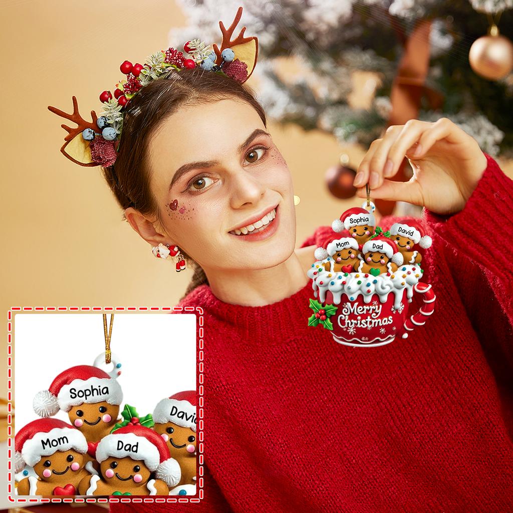 Christmas Ornaments Personalized Gingerbread Family Pendant Pendant Christmas Ornament Pendant