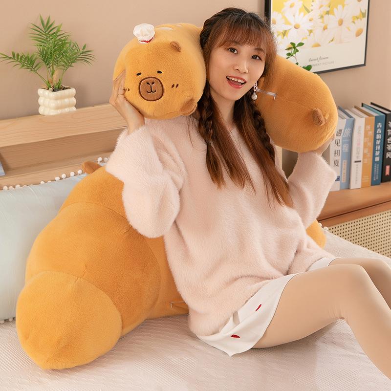 Dolphin Bakery Doll Baguette Croissant Transformed into Capybara Plush Toy Long Sleeping Pillow Sofa Cushion