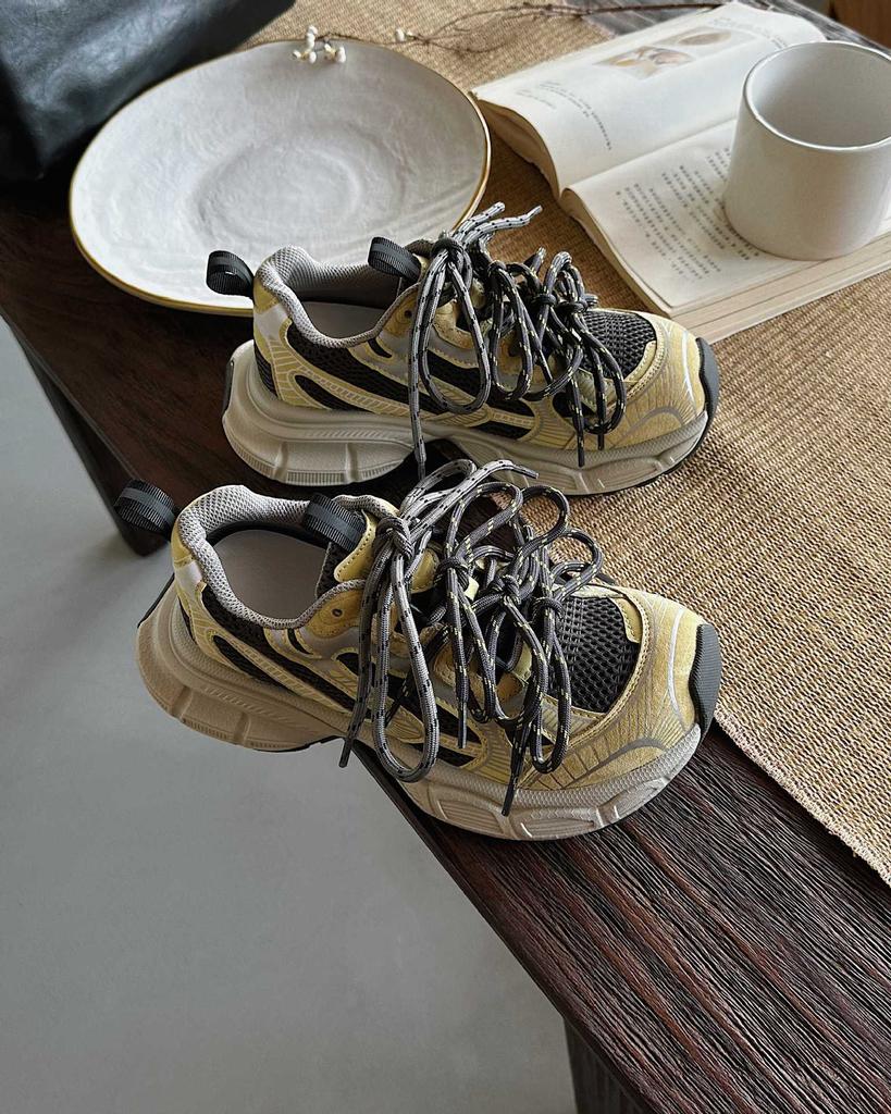 Leather thick-soled heightening dad shoes for women's 2025 autumn new strap design breathable versatile casual sports shoes