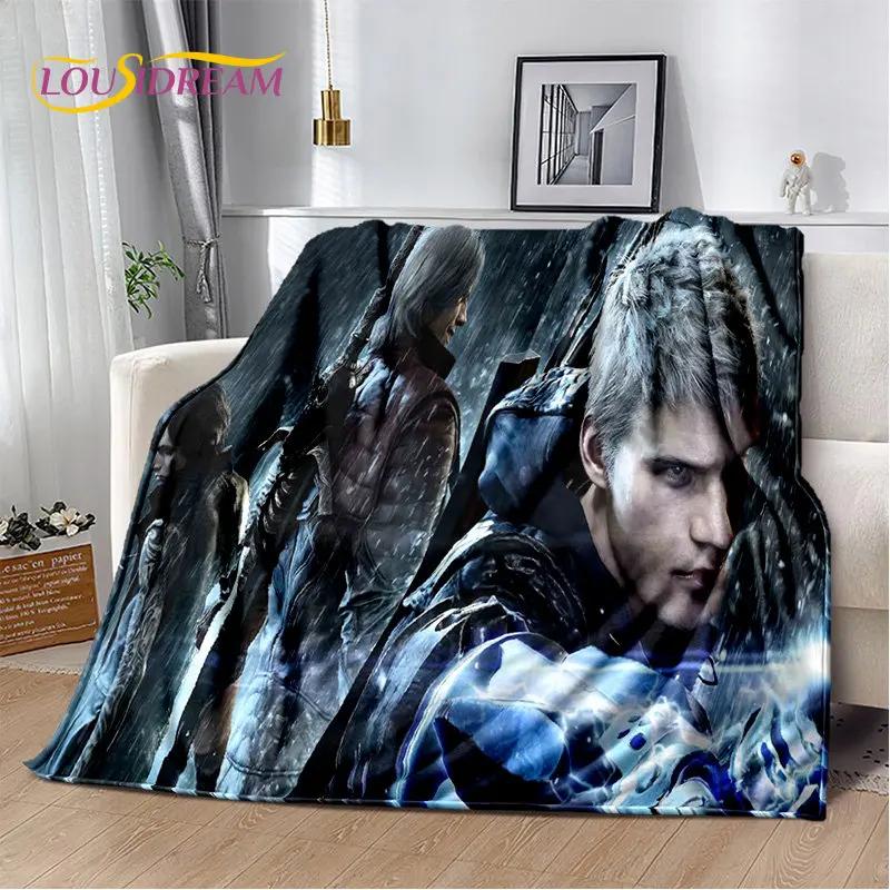 3D D-Devil May Cry DMC Gamer miękki pluszowy koc, flanelowy koc rzut koc do salonu sypialnia kanapa z funkcją spania narzuta na piknik