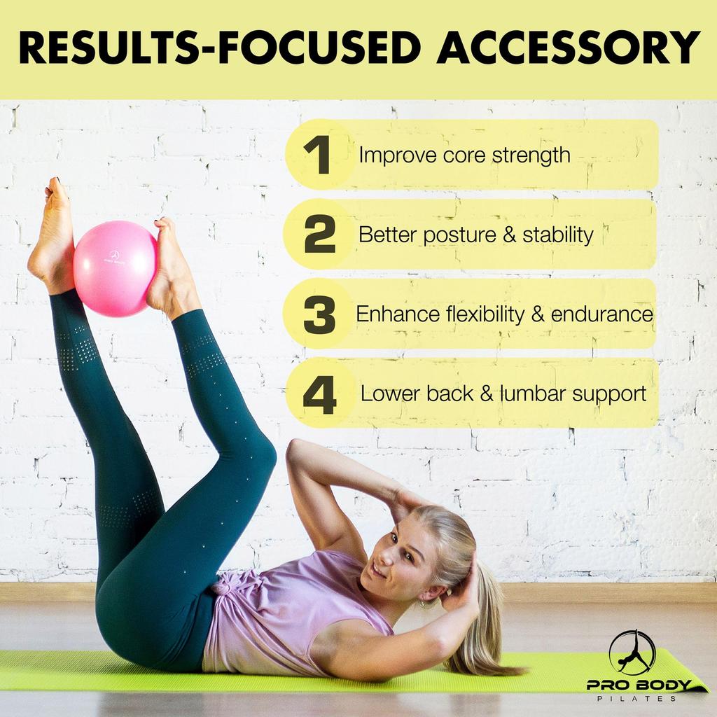 ProBody Pilates Mini Exercise Ball - 9 Inch Small Bender Ball for Stability, Barre, Pilates, Yoga, Core Training and Physical Therapy