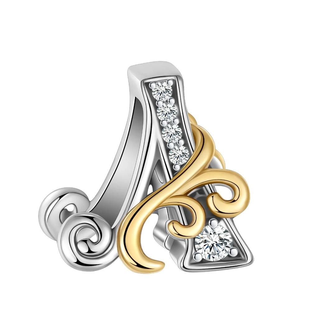 925 Silver Golden Charm Crown Family Tree Safety Chain Hollow Beads for Women DIY Bracelets Jewelry