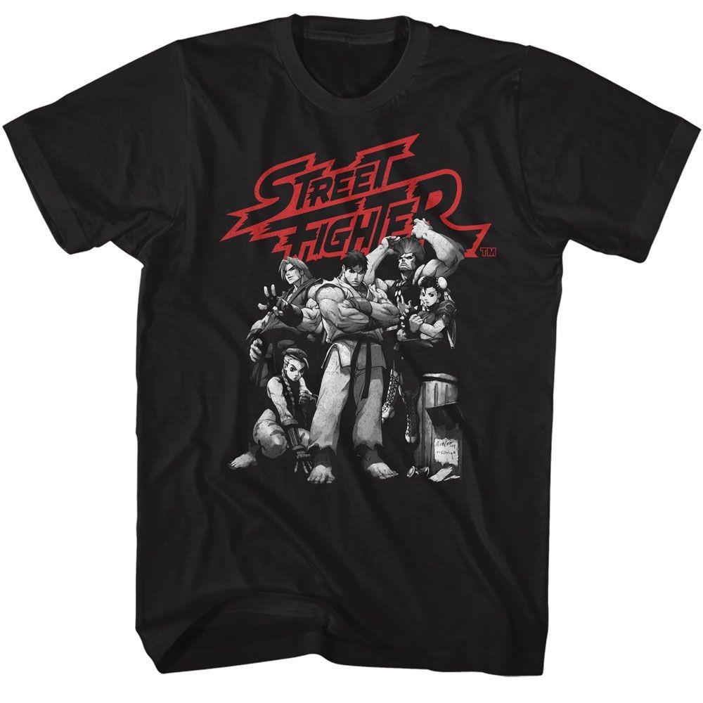 Street Fighter Bw Character Group Black Gaming Shirt Unisex T-Shirt XXXL