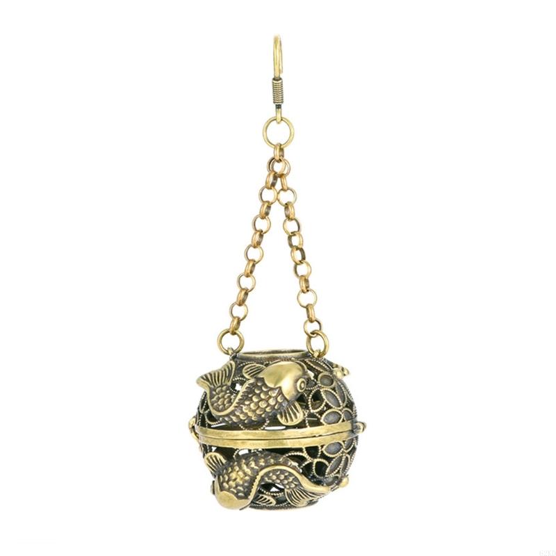 

62KD Antiqued Brass Aromatherapies Ball with Hollowout Design Hanging Incenses Burners For Home Decors Fragrances Diffuser