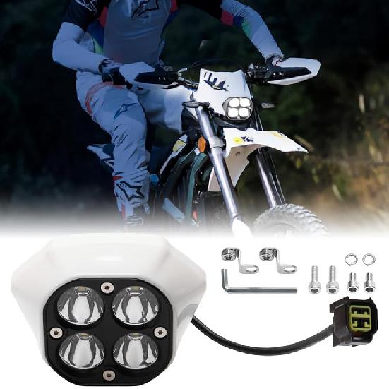 

Оновлений передній ліхтар для Sur Ron Ultra Bee, LED-ліхтар «Plug N Play» з кріпленням, квадратний ліхтар з чотирма лампочками та assemblies білий