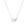 Elegant 18K Gold-Plated Double Ring Pig Nose Necklace for Women - S925 Sterling Silver, Light Luxury, Exquisite High-End Clavicle Chain