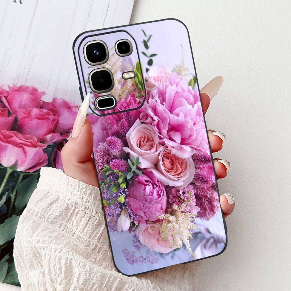 Per Infinix Note 50s X6870 Cover Posteriore Per Infinix Note 50s 5G Custodia Silicone Moda Lusso Fiori Gatto Carino Dipinto Divertente Paraurti