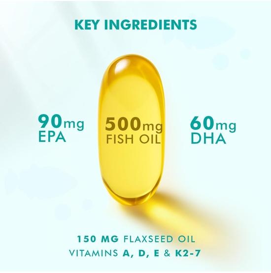 DR. MOREPEN Olej Rybi Omega 3 z 300mg EPA i DHA | 500mg | Olej Rybi o Wysokiej Potencji 60 Kapsułek Miękkich (Pakiet 1)