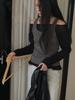UNNOUT Wide Neck Sheer T-Shirt Black