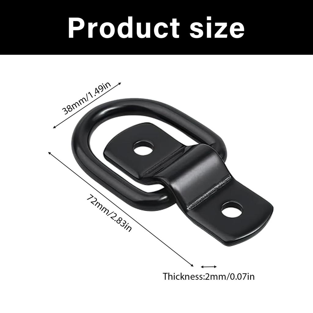 Steel D Rings Lashing Eyelets Heavy Duty Rustproof Assembly Rings For Truck Boat RV ATV Garage Installation With Screws