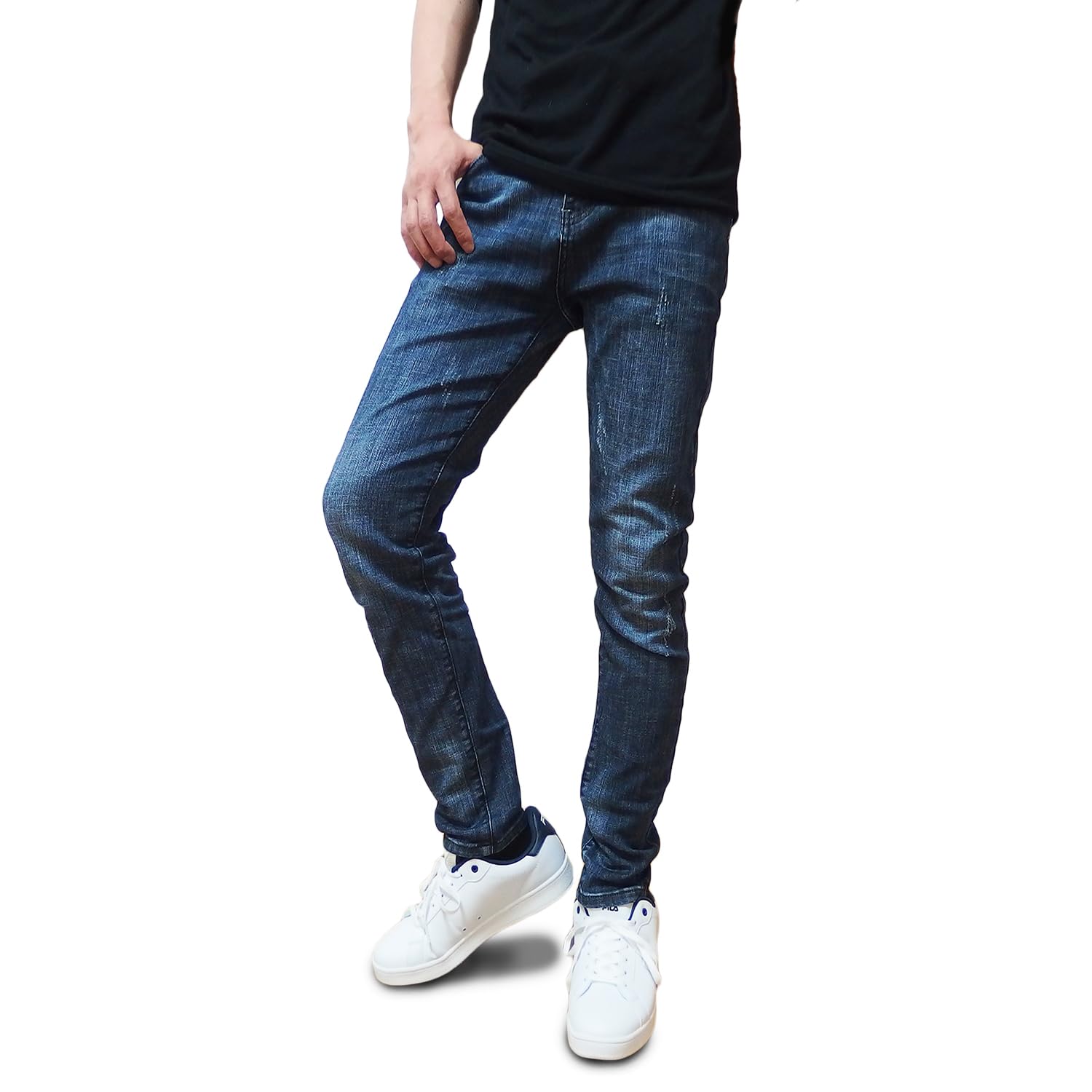 

Silver & Style Men s Stretch Slim Fit Denim Pants (Size Small, Indigo)