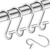 Decorative Shower Curtain Hooks Rust Proof for Bathroom, 12pcs Premium Rust Resistant Hooks Glide Shower Ring Hang Holder T Shape Hooks for Living