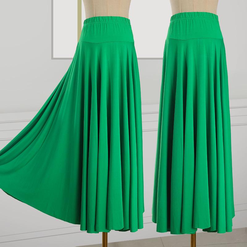 2025 Nová jednobarevná sukně na square dance a sálový tanec s velkým rozsahem