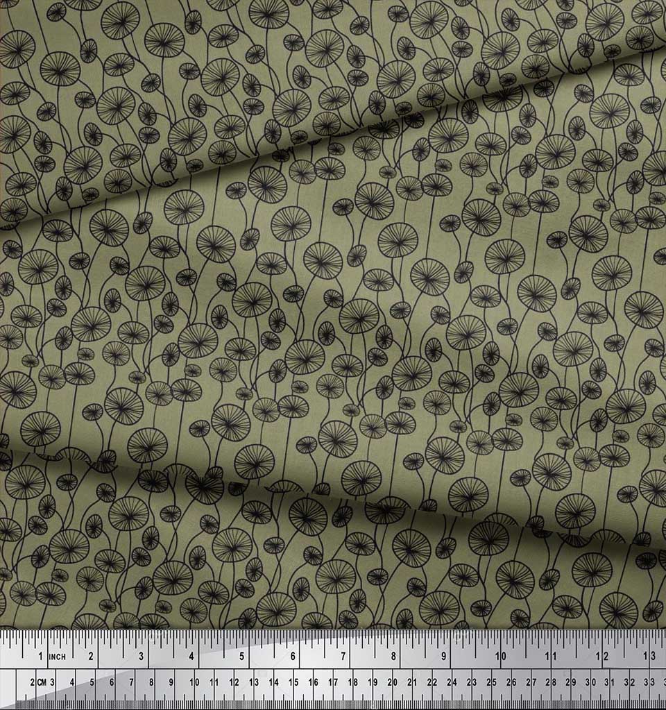 Soimoi Japan Crepe Satin Fabric Artistic Floral Decor Fabric Printed Metre 42 Inch
