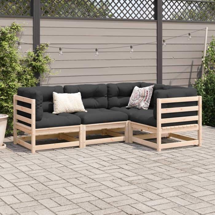 VidaXL Salon de jardin 4 pcs bois massif de pin 3299408