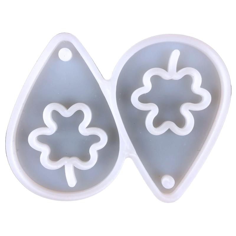Ohrring Harzform Kleeblatt Ornament Silikonform Epoxidharz Gießen mit Loch für DIY Handwerk Schmuckherstellung Anhänger