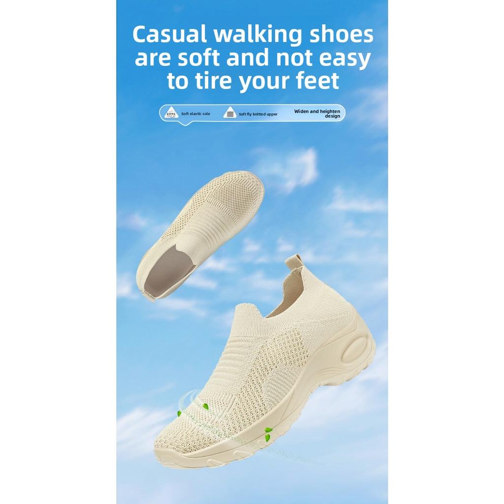 Damenmode-Sneaker - Atmungsaktives Obermaterial mit Stickerei, Bequeme Innensohle, Lässige Leichte Schuhe, Bequemer Slipper-Stil, Flexible Schuhe