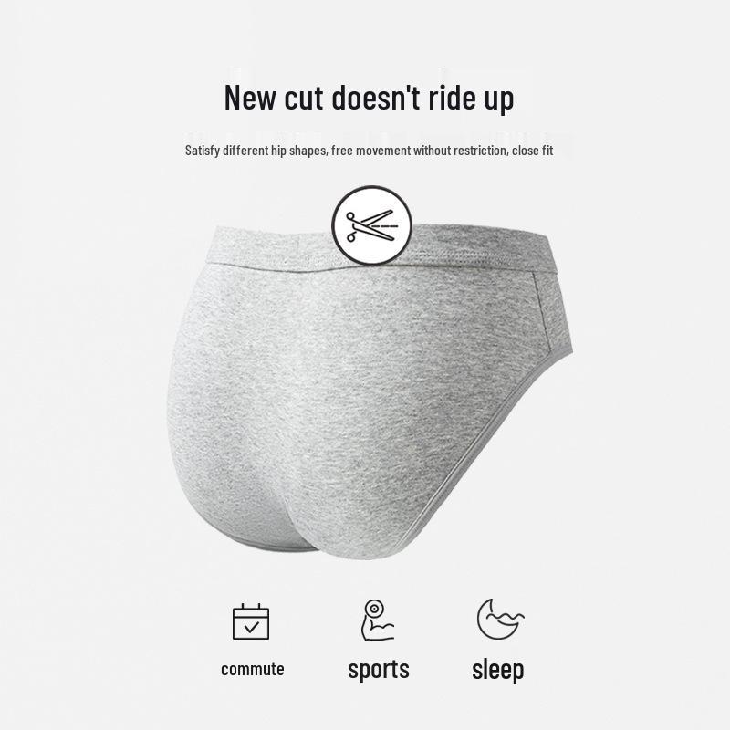 Men's Plus Size Loose Cotton Mid-Waist Briefs - Breathable Summer Triangle Underwear