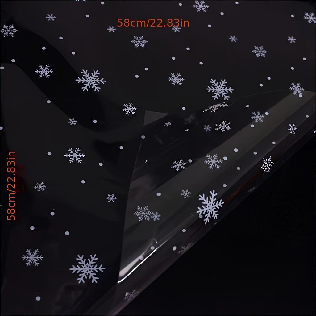 2Packs 20Pcs Per Pack Waterproof Transparent Snowflake Cellophane Flower Wrapping Paper Gift Wrapping Paper Flower Bouquet Supplies Gift Packaging