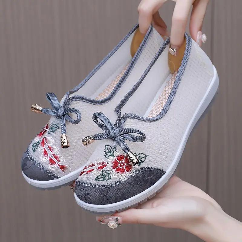 Fashion Summer Embroidery Woman Footwear On Sale Fashion 2025 Original Light Designer Luxury Trends Deals Korean New In Shoes for Women