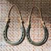 2pcs Lucky Horseshoe with Rope Ornaments Set Meaning Good Luck and Fertility Christmas Tree&Window Hanging Ornament Wedding Gift