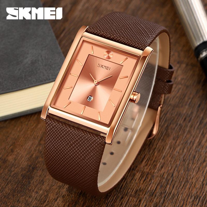 Stylish and simple men's watch waterproof business calendar quartz watch men's square retro belt watch