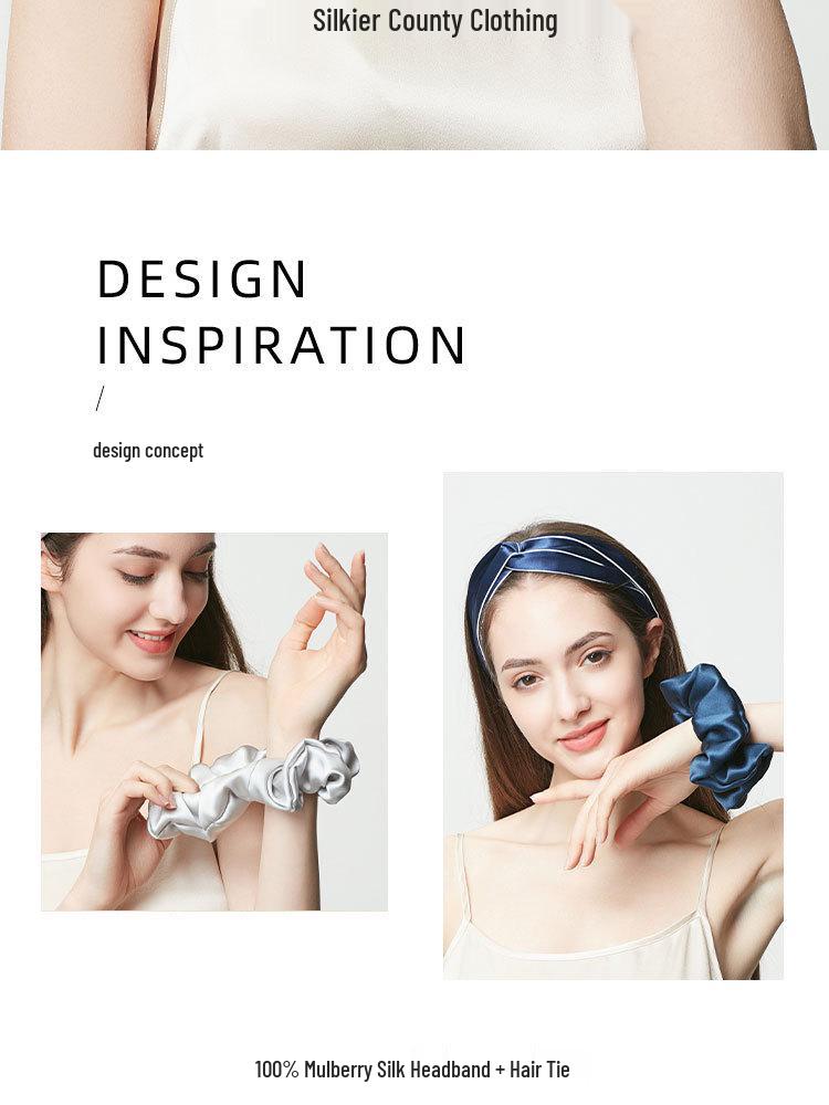 19 Momme Double Layer Silk Headband - 100% Mulberry Silk Hairband for Women, Perfect for Face Washing and Hair Styling