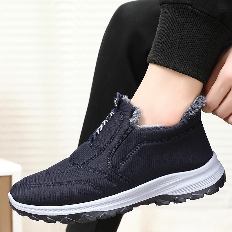 Fashi Winter Snow Boots Men Outdoor Plush Shoes Hiking Ankle Boots Comfortable Men Warm Shoes Work Shoes Footwear Man Sneakers