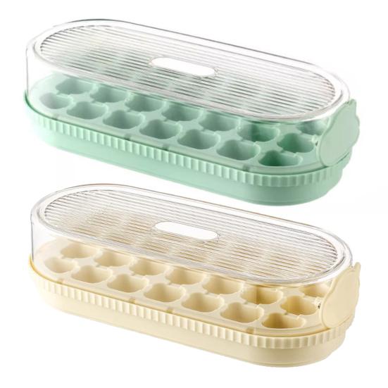 Press-to-Release Ice Cube Tray with Lid No-Touch Silicone Mold for Easy Release Food-Grade Leak-Proof Integrated Storage Box Home Bar Essential