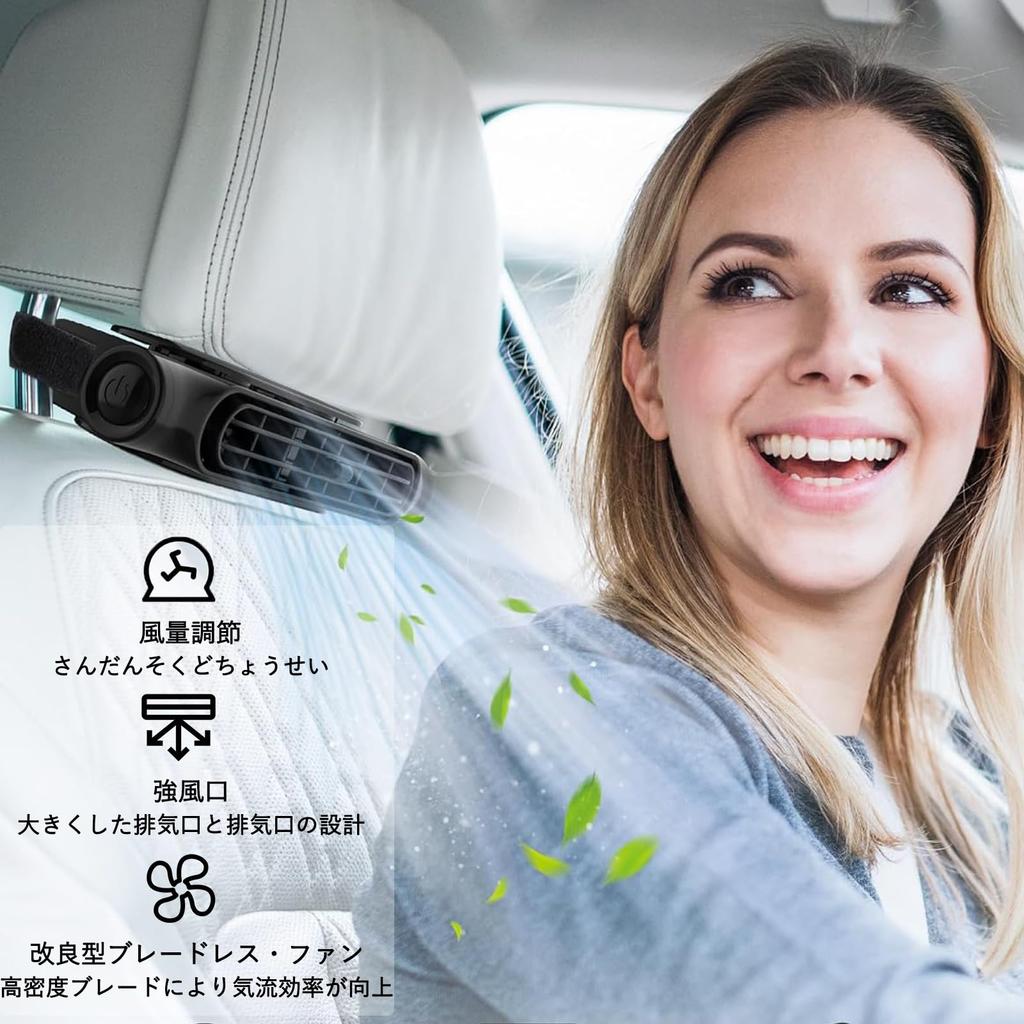 AriKroii Car Fan, Rear Seat Car Fan, 2024 New, 3 Levels of Air Flow,