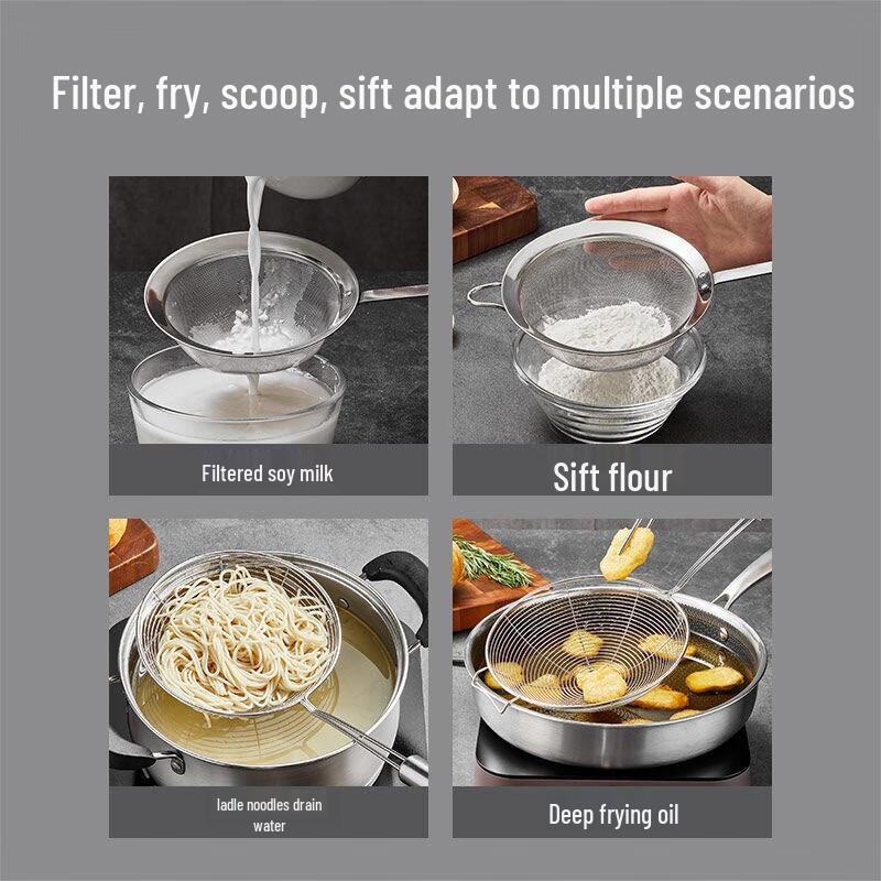 COOKER KING 304 Stainless Steel Fine Mesh Strainer Spoon