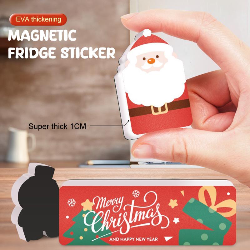 Artistic Christmas Fridge Magnet Collection - DIY Designs of Santa, Snowman and Christmas Tree - Perfect Kitchen Present