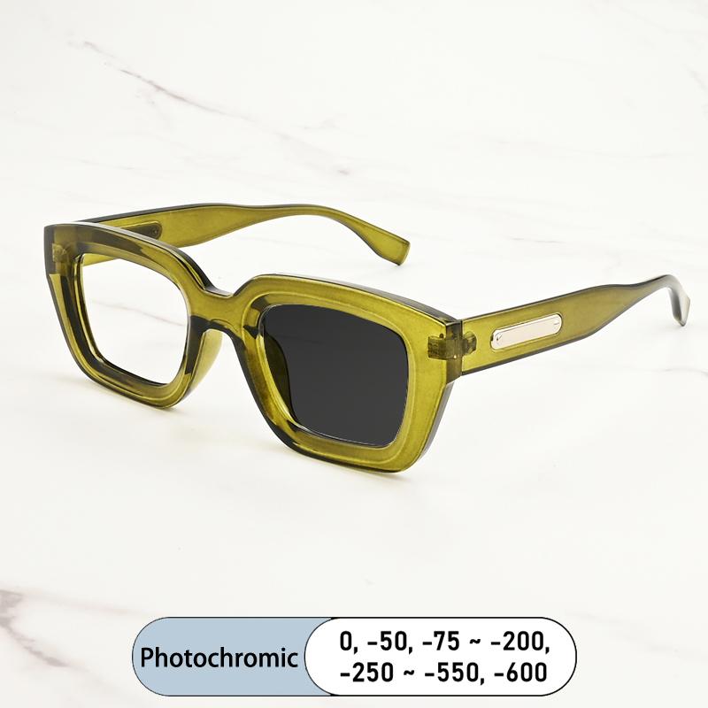 Brand Design Square Thick Frame Men Myopia Glasses Prescription Nearsight Anti Blue Light Women Short Light Optical Eyewear