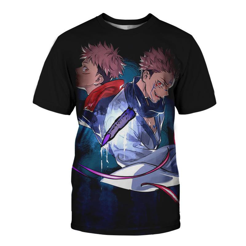 Jujutsu Kaisen Itadori Yuji Graphic T-Shirt, Fashion Anime Tee for Men Women, Breathable Polyester Short Sleeve, Casual Streetwear Tops