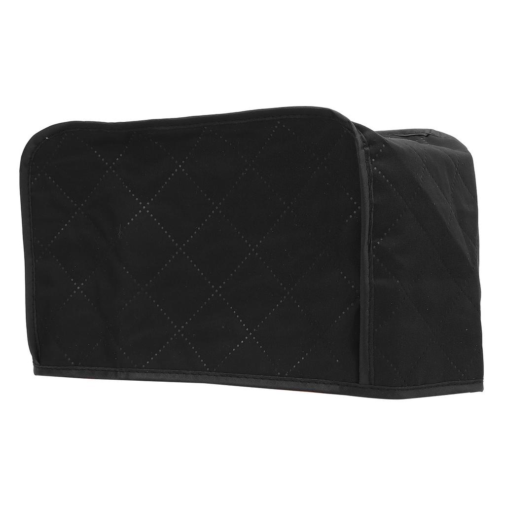 Black Toaster Cover Antislip Effective Protection Polyester Fabric Quilted Small Appliance Dust Cover for Kitchen