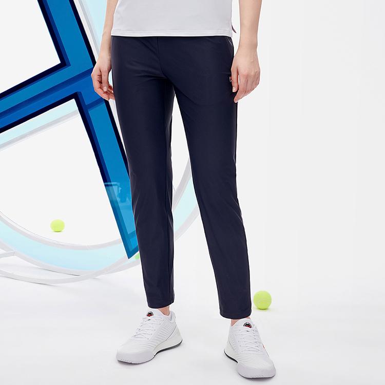Fila Solid Color Athletic Knit Straight Leg Casual Pants Women Bottoms Dark-Blue A11W223602FNV