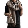 Cashmere and Alpaca Reversible Made with Inner Mongolian Cashmere for a Melting Feel MONTAGNE. Stole/Scarf, 200x70cm, Large, Thick, Autumn/Winter,