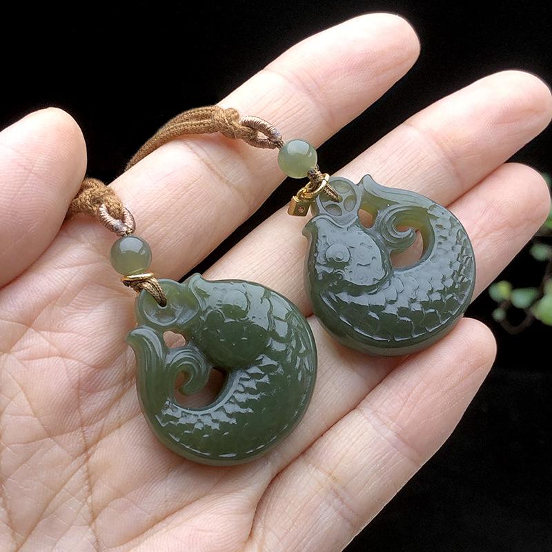Hetian Jade Pi Xiu Pendant Charm - Qingbai Stone Necklace for Couples