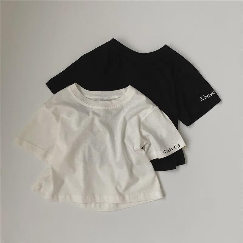 GL-kids Korean Summer Emboidered Short-Sleeve T-Shirt for Boys and Girls.