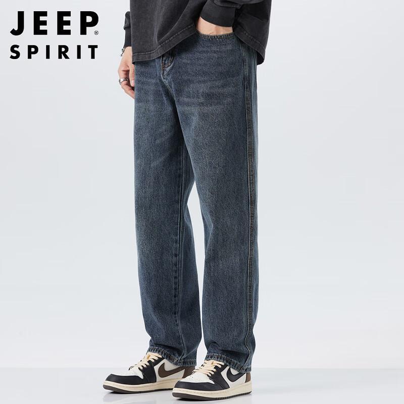 JEEP SPIRIT Men's Relaxed Fit Straight Leg Stretch Jeans