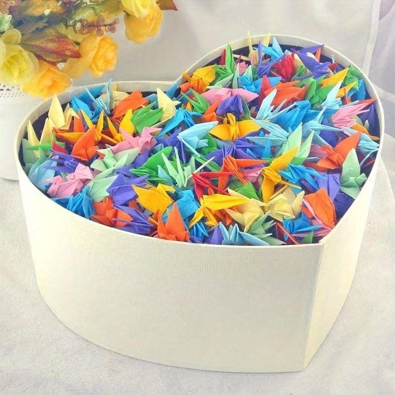 100pcs DIY Handmade Colorful Origami Cranes, Pure Handmade Origami Cranes, Creative Solid Color DIY Lucky Stars, Birthday Gift