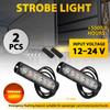 2Pcs Amber Emergency Flashing Beacon with Clear Lens 6 LED Strobe Flash Lights Lamps Bars For Car Motorcycle Truck 12-24V