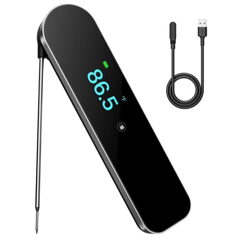 

A25F-± 0.5° F Accuracy Fast Instant Read Meat Thermometer 0.5S Response TFT Color Screen IP67 Waterproof,Rechargeable чёрный