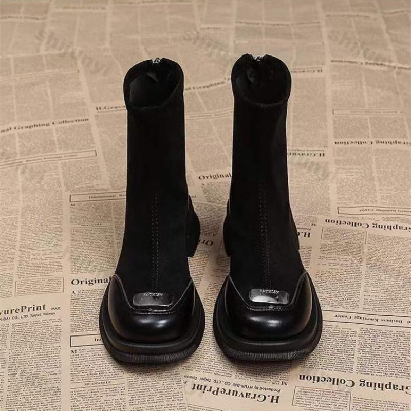 Módní dámské platformové módní boty 2025 Nové podzimní zimní venkovní protiskluzové krátké boty Pohodlné zvýšení výšky Střední podpatek Boty