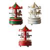 Christmas carousel music box made of wood, a Christmas showpiece in the shape of