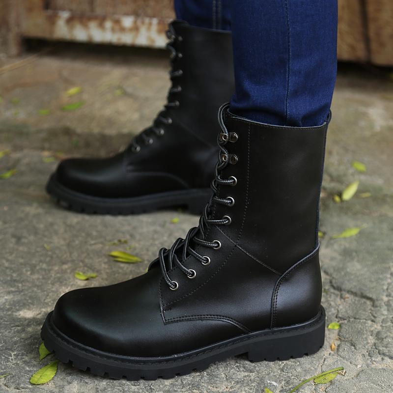 Motorcycle Boots Men Winter Shoes Warm Waterproof Men Leather Boots Footwear Cowboy Tactical Boots Men Casual Shoes Large Size