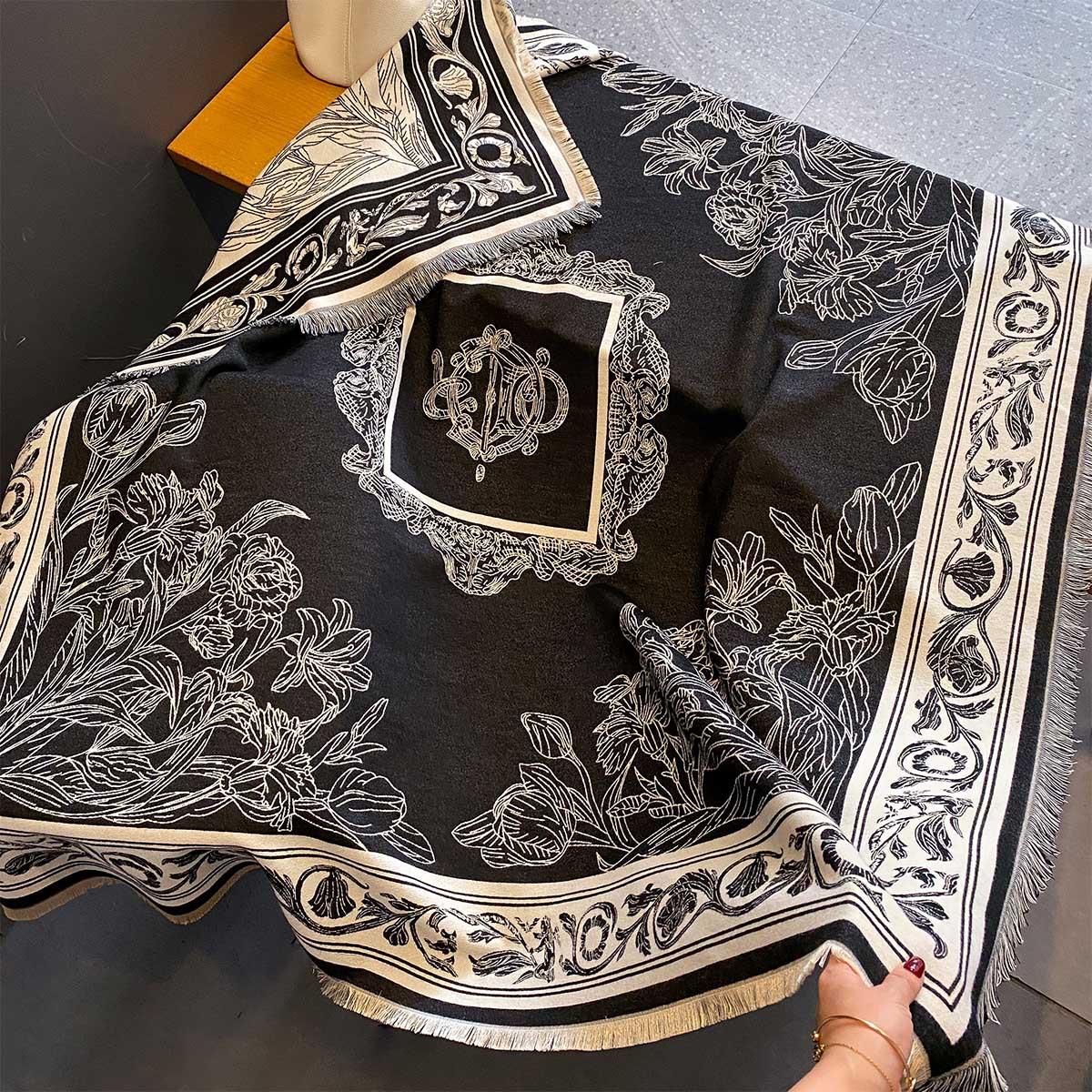 

Женский зимний шарф-палантин Двусторонний Имитация кашемира Модный платок-палантин Винтажный Толстый Буфанда Одеяло Большой Квадратный Шарф 132X134cm