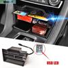 Carbon Fiber Car Interior Console Storage Box with USB For Honda Civic 2016-